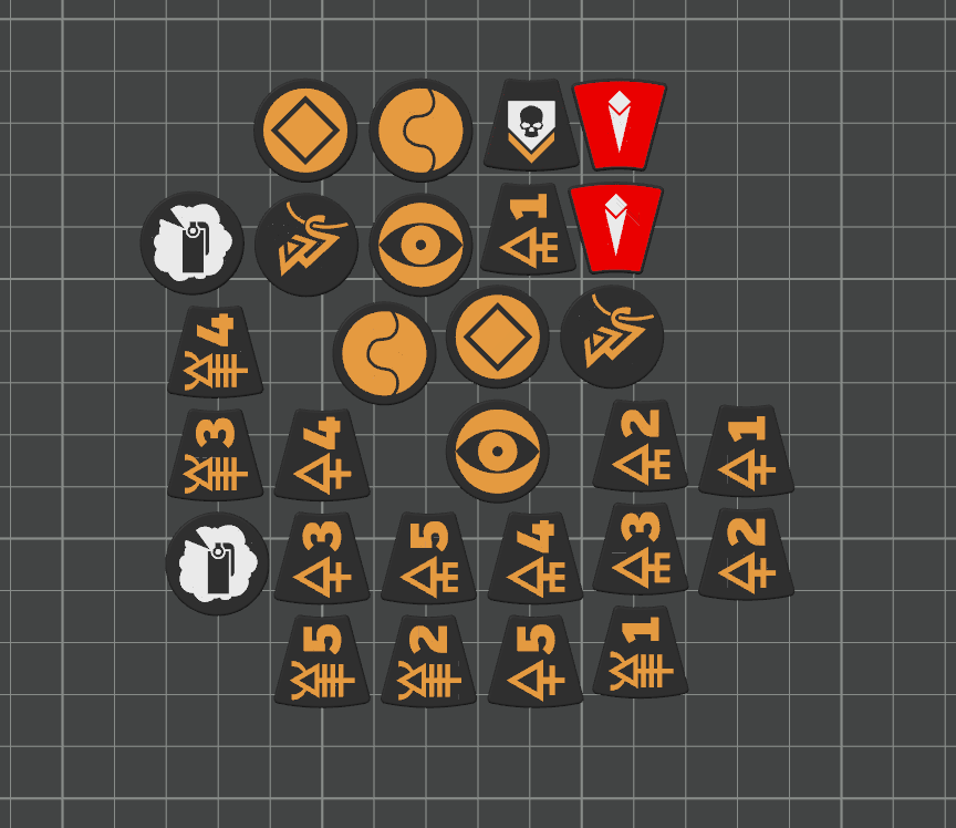 Kill Team '24 (3rd Edition) 3mm Faction Token Set