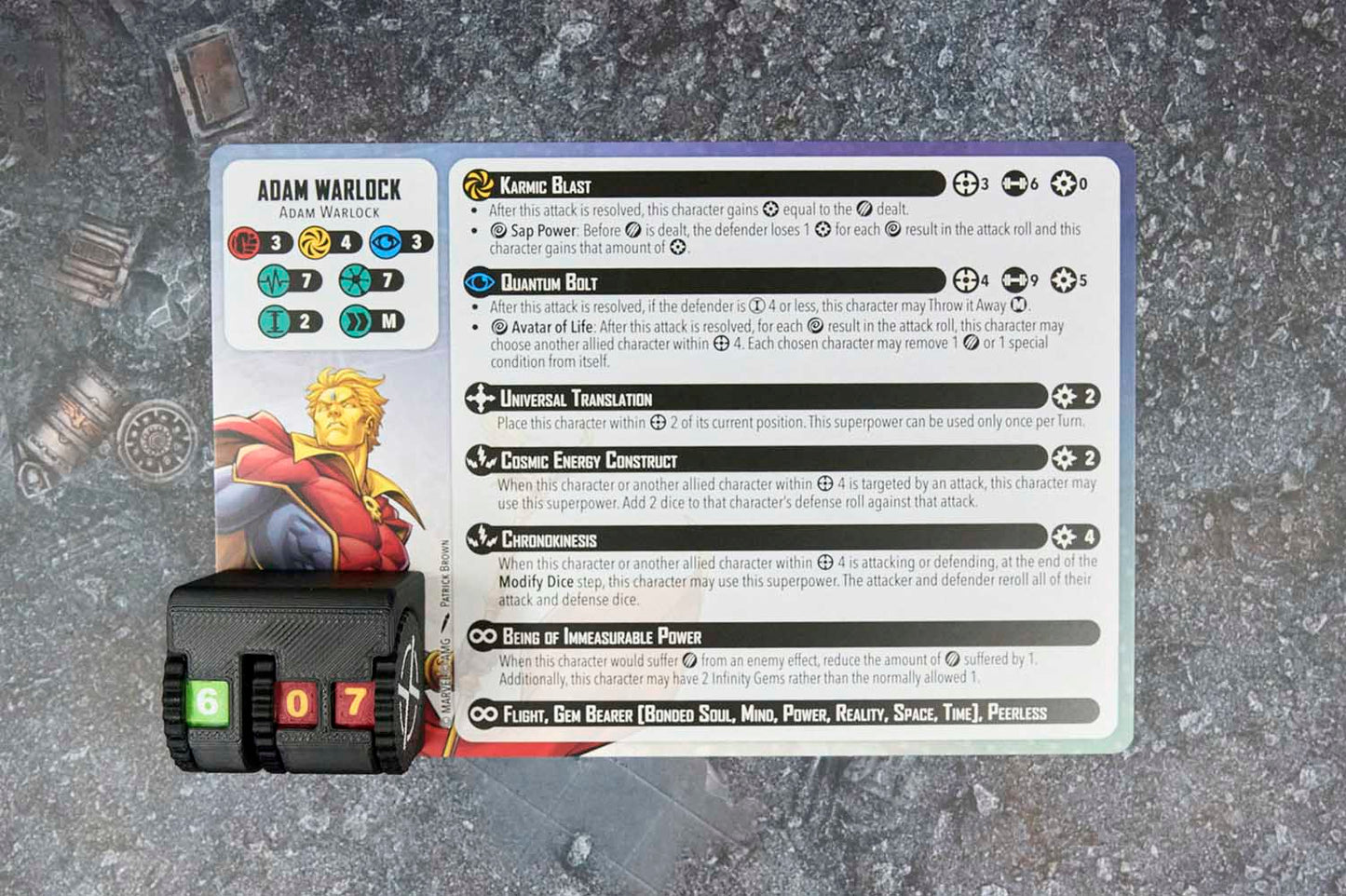 Power and Stamina Counter, Compatible with Marvel Crisis Protocol