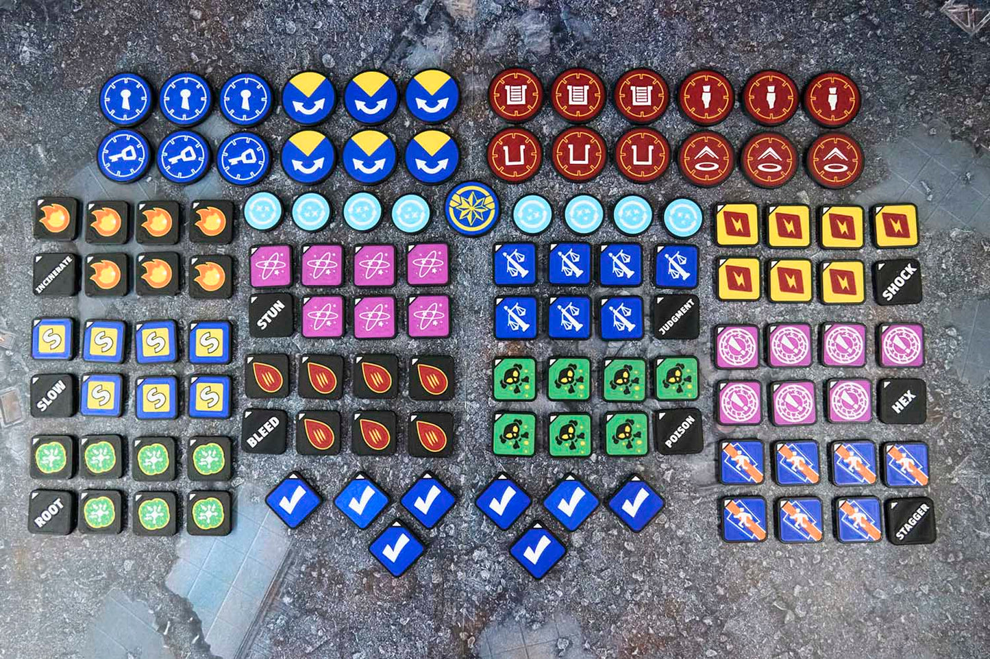 3mm Stat and Objective Token Set, Compatible with Marvel Crisis Protocol