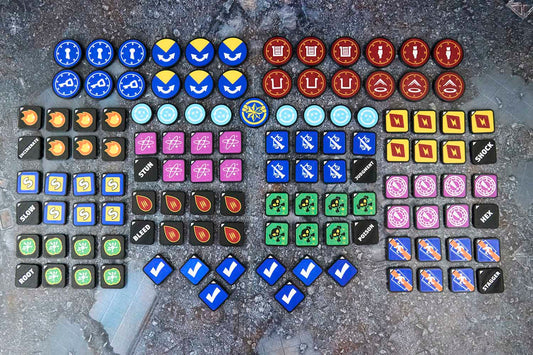 3mm Stat and Objective Token Set, Compatible with Marvel Crisis Protocol